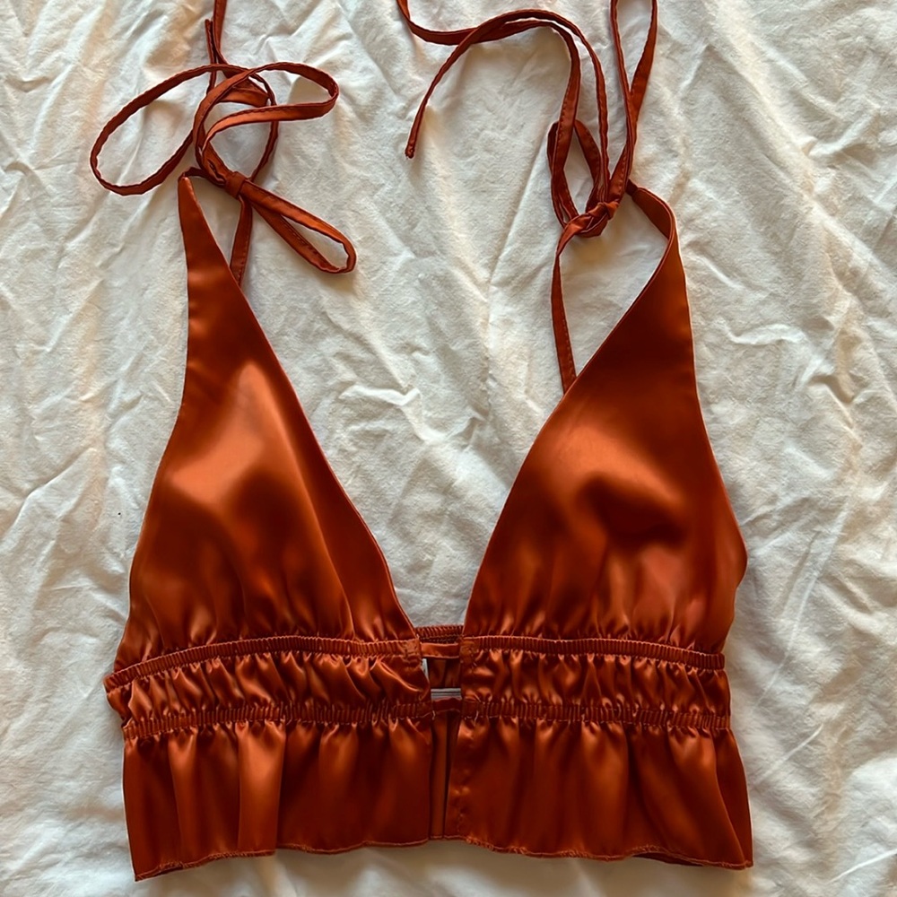 Silk orange top